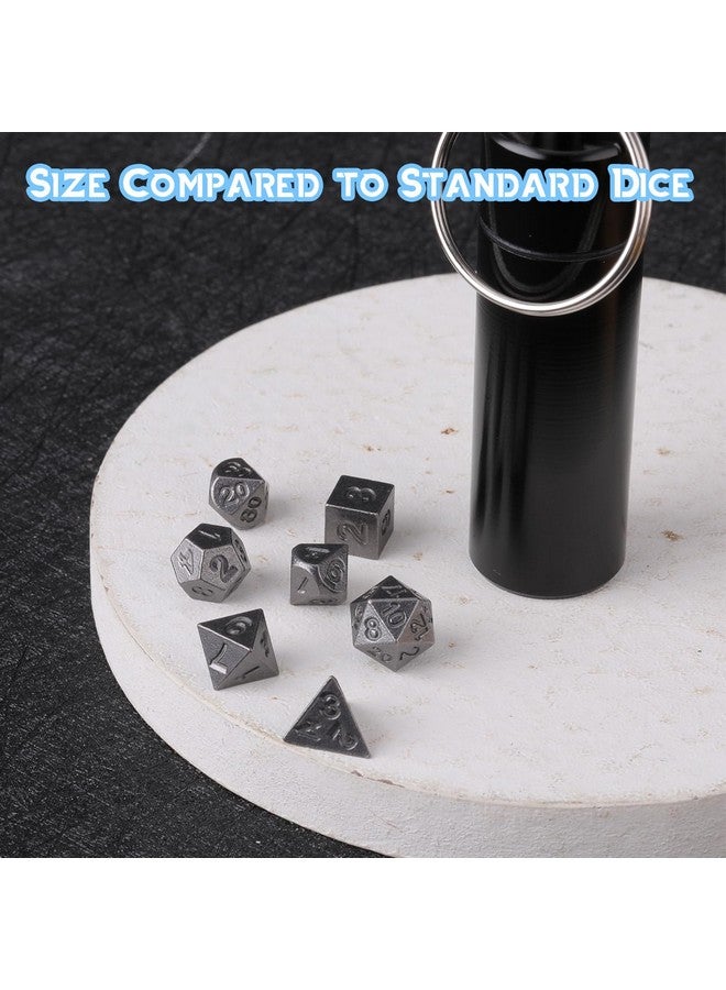 Grevosea 7 Pcs Mini Dice Set, Dnd Dice Metal Micro Miniature Dice With Edc Keychain Case Portable Role Playing Dice Perfect Accessories, Tools & Gifts For D&D Player Ttrpg Gamer Or Dungeon Master  - Image 5