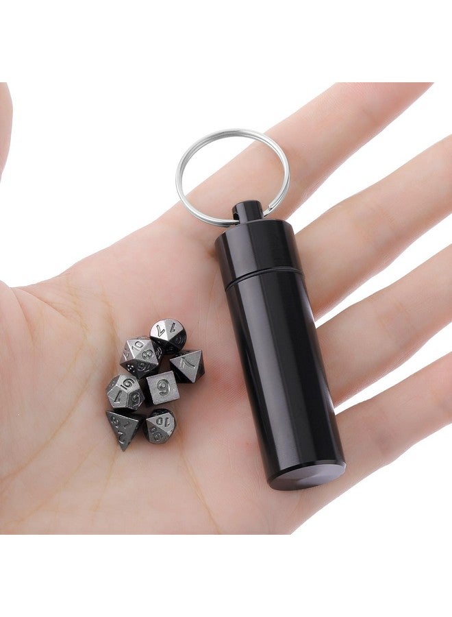 Grevosea 7 Pcs Mini Dice Set, Dnd Dice Metal Micro Miniature Dice With Edc Keychain Case Portable Role Playing Dice Perfect Accessories, Tools & Gifts For D&D Player Ttrpg Gamer Or Dungeon Master  - Image 3