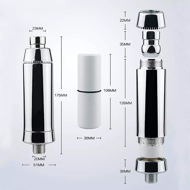 Zureni Zureni ZNNSH09 Water Purifier Chlorine Shower Filter Activated Carbon Faucets Purification Eliminates Chlorine Hard Water Bathroom  - Image 5
