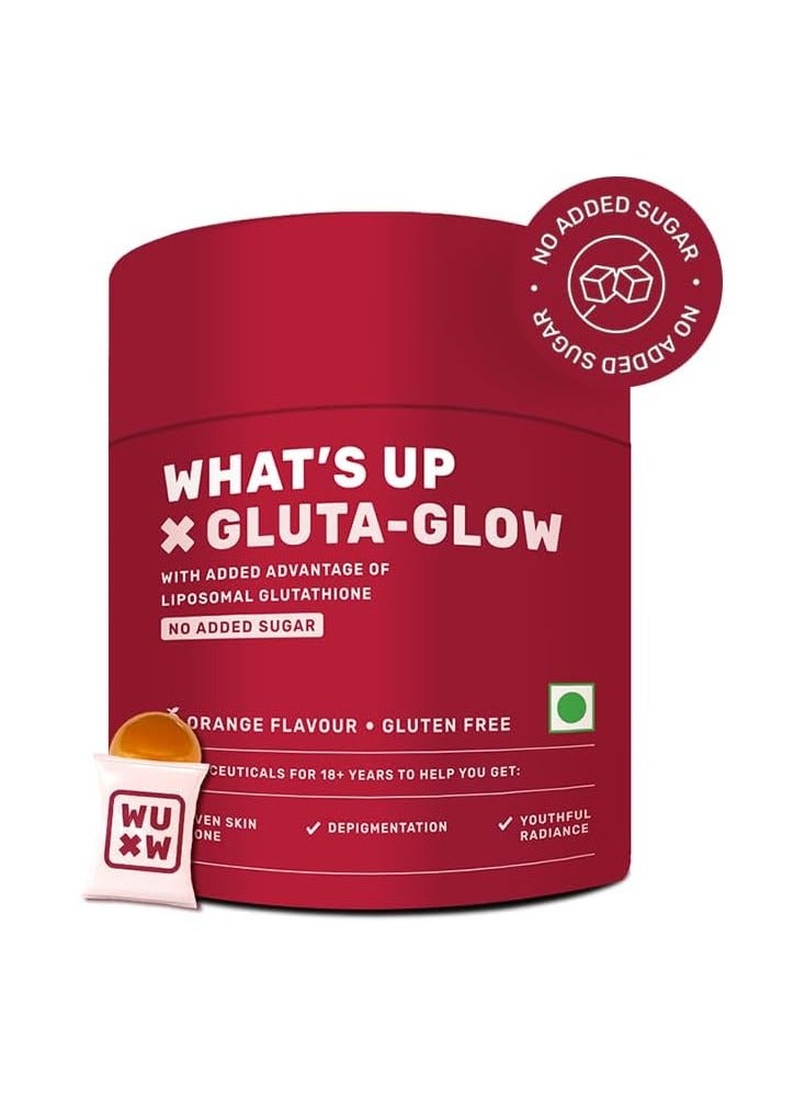 واتس أب حلوى الجلوتاثيون الليبوسومي مع فيتامين سي لبشرة متألقة | إزالة التصبغ | إزالة السموم | 15 يومًا | للرجال والنساء | بدون إضافة سكر - Image 1