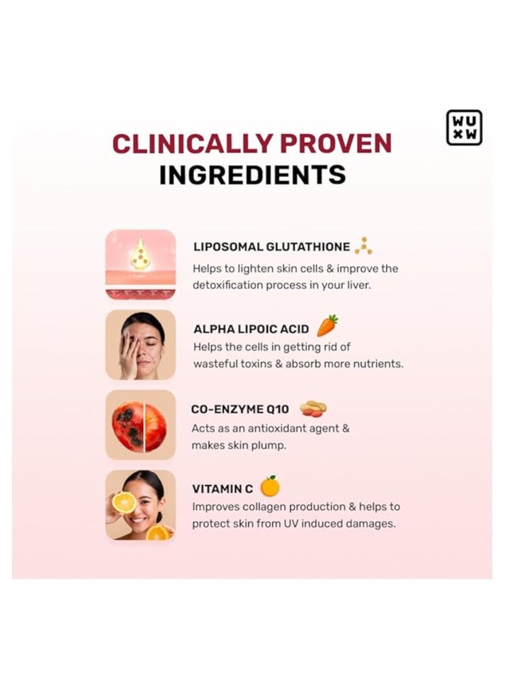 واتس أب حلوى الجلوتاثيون الليبوسومي مع فيتامين سي لبشرة متألقة | إزالة التصبغ | إزالة السموم | 15 يومًا | للرجال والنساء | بدون إضافة سكر - Image 4