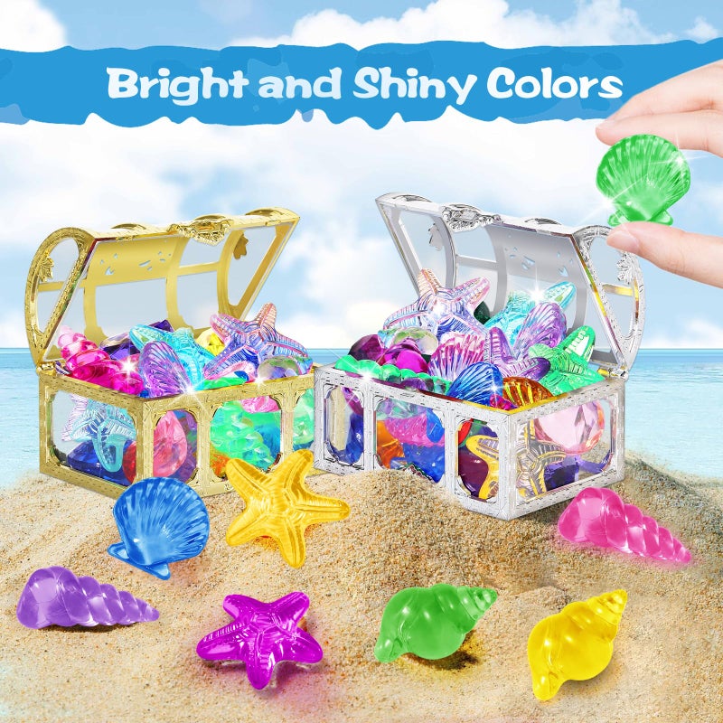 Duchong Pool Toys, 36 Pcs Dive Gems for Kids 4-8,8-12, Assorted Diving Colorful Diamond with 2 Treasure Boxes, Summer Swim Beach Water Toys for Boys Girls - Image 3