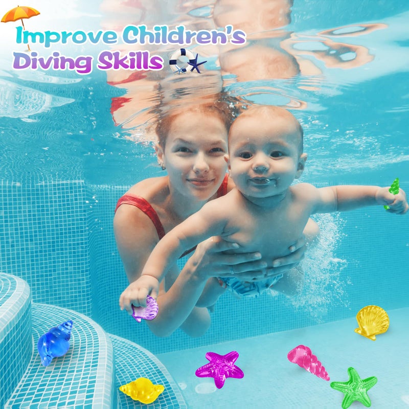 Duchong Pool Toys, 36 Pcs Dive Gems for Kids 4-8,8-12, Assorted Diving Colorful Diamond with 2 Treasure Boxes, Summer Swim Beach Water Toys for Boys Girls - Image 4