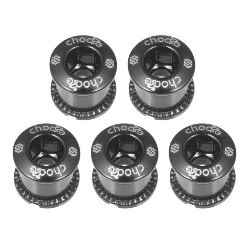 Chooee Double Chainring Bolts,M8 Steel Chain Ring Bolts Set Black - Image 1