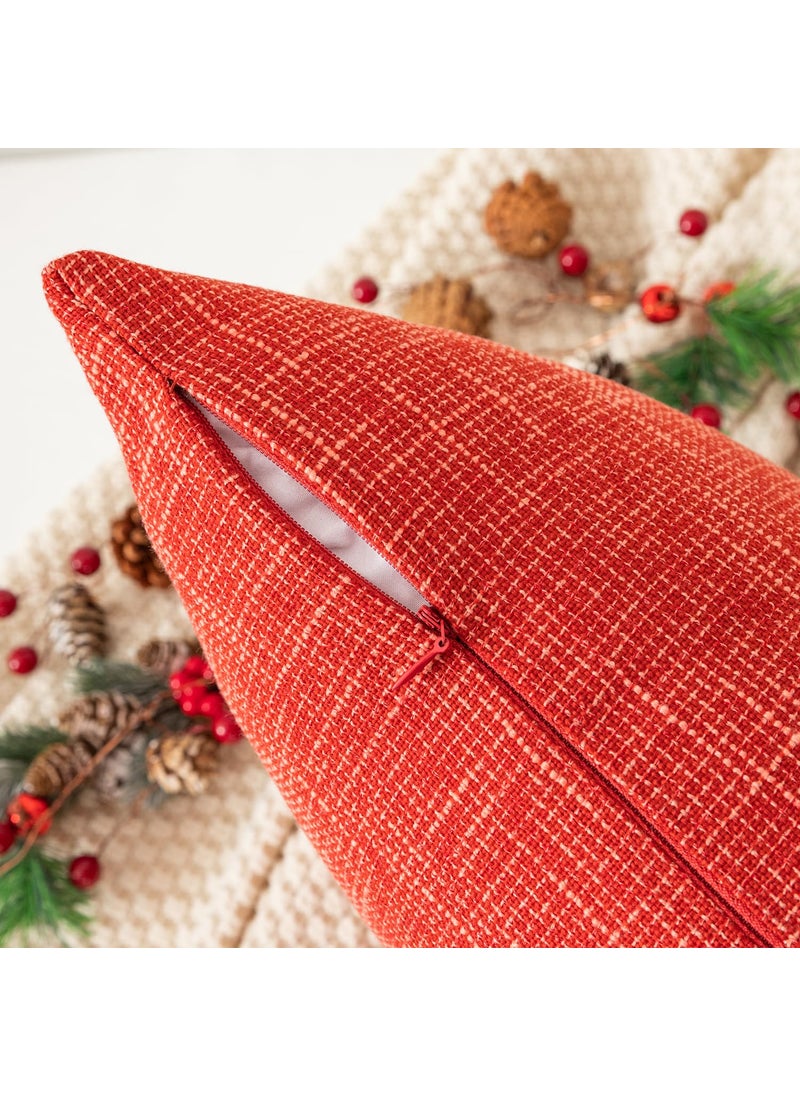 K KEVIN TEXTILE Kevin Textile Set of 2 Fall Pillow Covers Decorative Linen Throw Pillow Covers Square Cushion Case for Sofa Couch Home Decor 20x20 Inches Burnt Brick  - Image 3