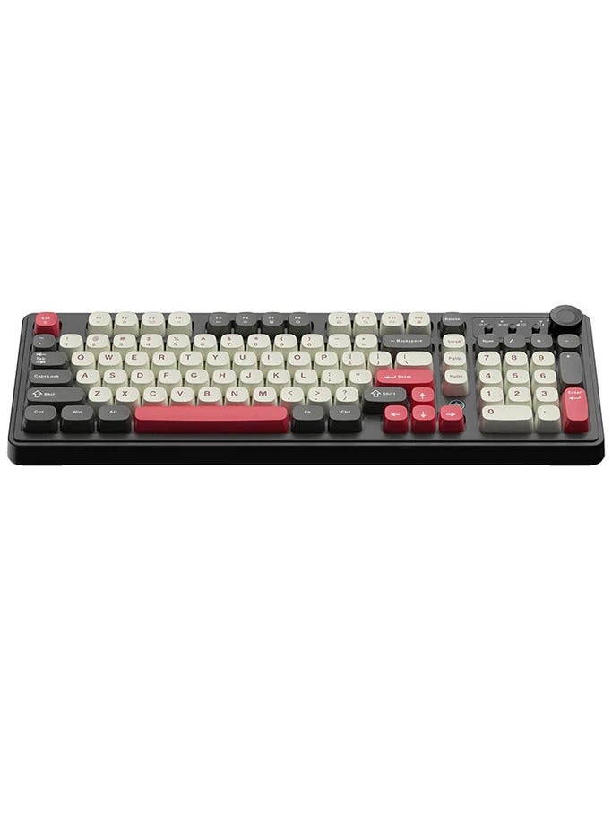 A-jazz AF98 97-Key Triple-Mode Wireless/Wired Membrane Keyboard with RGB Backlight, ABS Floating Keycaps, Adjustable Ergonomics, 4000mAh Battery, and Multimedia Controls – Compatible with Windows, Mac, iOS, and Android - Image 3