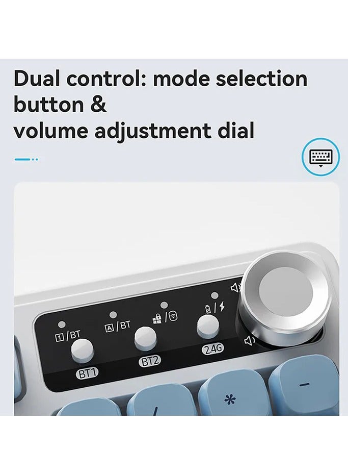 A-jazz AF98 97-Key Triple-Mode Wireless/Wired Membrane Keyboard with RGB Backlight, ABS Floating Keycaps, Adjustable Ergonomics, 4000mAh Battery, and Multimedia Controls – Compatible with Windows, Mac, iOS, and Android - Image 4