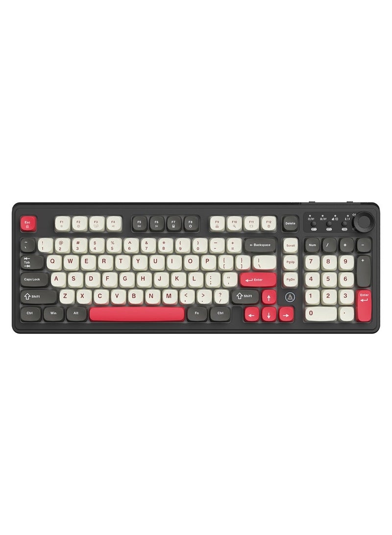A-jazz AF98 PLUS Tri-Mode Wireless Membrane Keyboard, 97-Key Compact Layout with Numpad, Bluetooth/2.4G/USB-C, RGB Backlit, Volume Knob, 4000mAh Battery, for Windows Mac Android - Image 2
