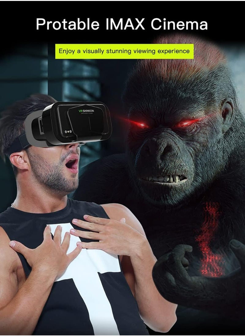 VR SHINECON VR SHINECON Virtual Reality VR Headset 3D Glasses VR Goggles for TV, Movies & Video Games, Compatibale iOS & Android Smartphone Within 4.7-7 inch Screen, Black  - Image 4