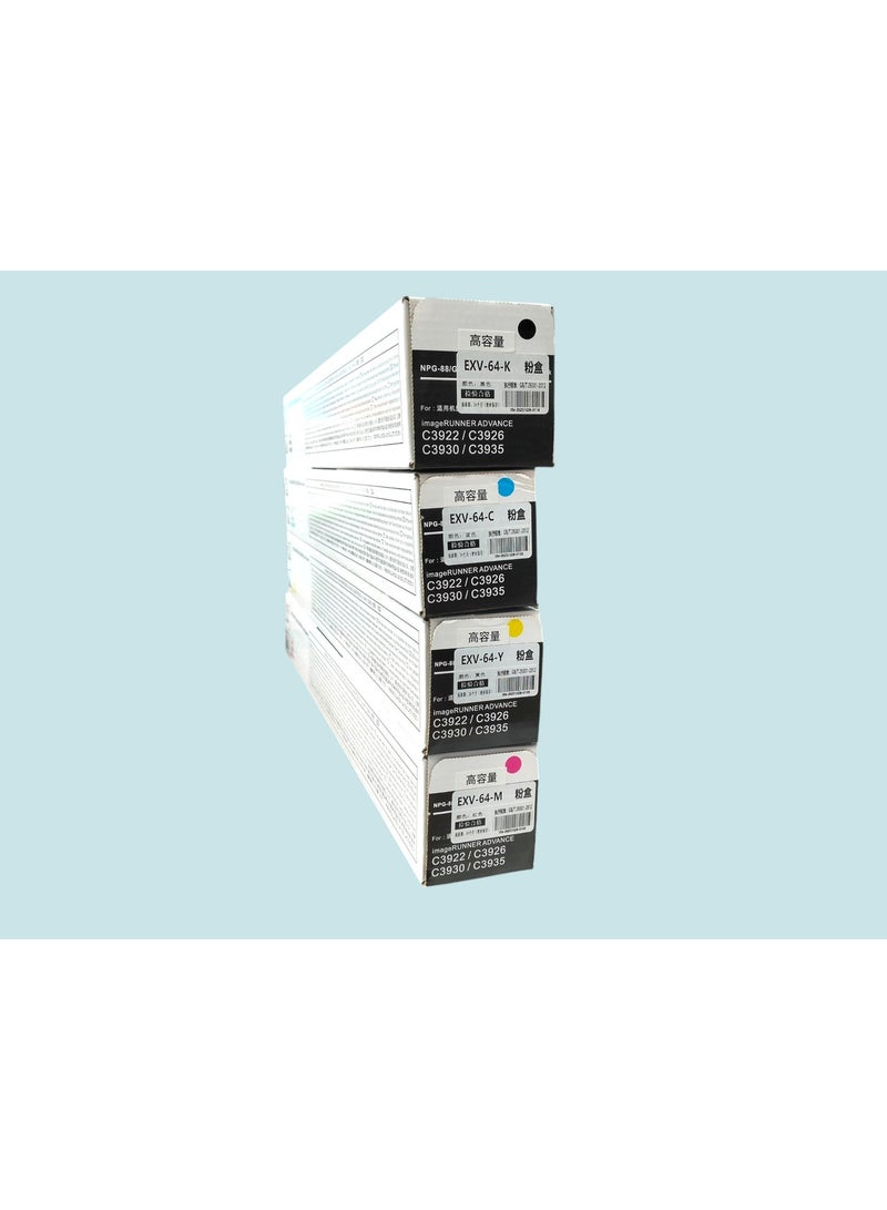 LET MY C-EXV64 EXV64 NPG88 GPR66 Toner Cartridge Compatible with imageRunner C3326i/iR-ADV DX C3935i/C3930i/C3926i/C3922i for Canon Toner Cartridge (BK:6000/CMY:4000) - Image 3