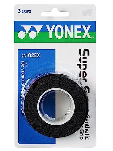 YONEX Overgrip Super GRAP 3 Pack - Tennis, Badminton, Squash - Choice of Colors (Black) - Image 1