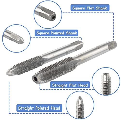 Mesee 6 Pcs Tap Wrench Tool Set, Adjustable T-Handle Tap Holder Wrench with Machine Screw Thread Metric Plug Taps M3 M4 M5 M6 M8 Taps for Metal/Aluminum/Plastic/Wood - Image 4