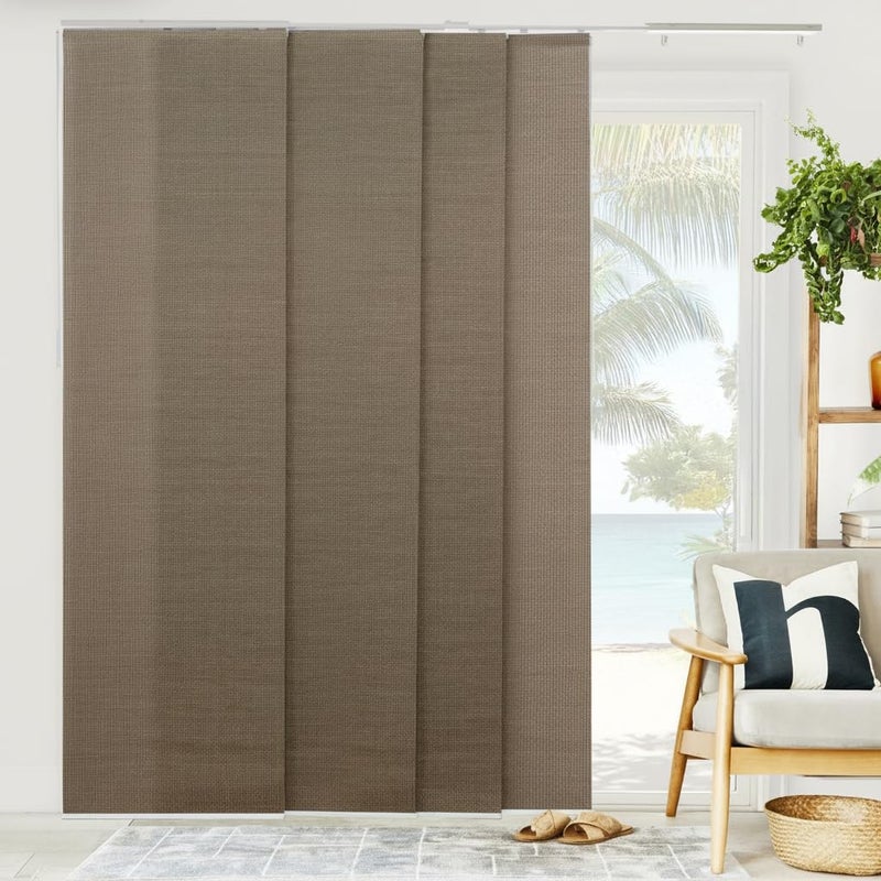 CHICOLOGY Vertical Blinds , Room Divider for Sliding Glass Doors , Temporary Wall , Closet Curtain, Woven Truffle (Natural Woven) W:46-86 x H:Up-to 96 inches - Image 1