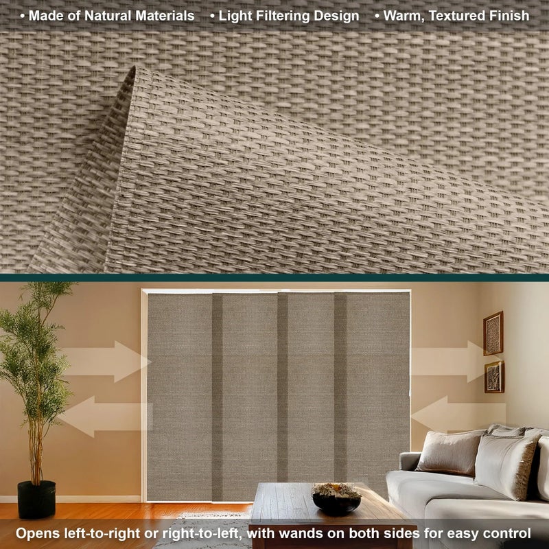 CHICOLOGY Vertical Blinds , Room Divider for Sliding Glass Doors , Temporary Wall , Closet Curtain, Woven Truffle (Natural Woven) W:46-86 x H:Up-to 96 inches - Image 3