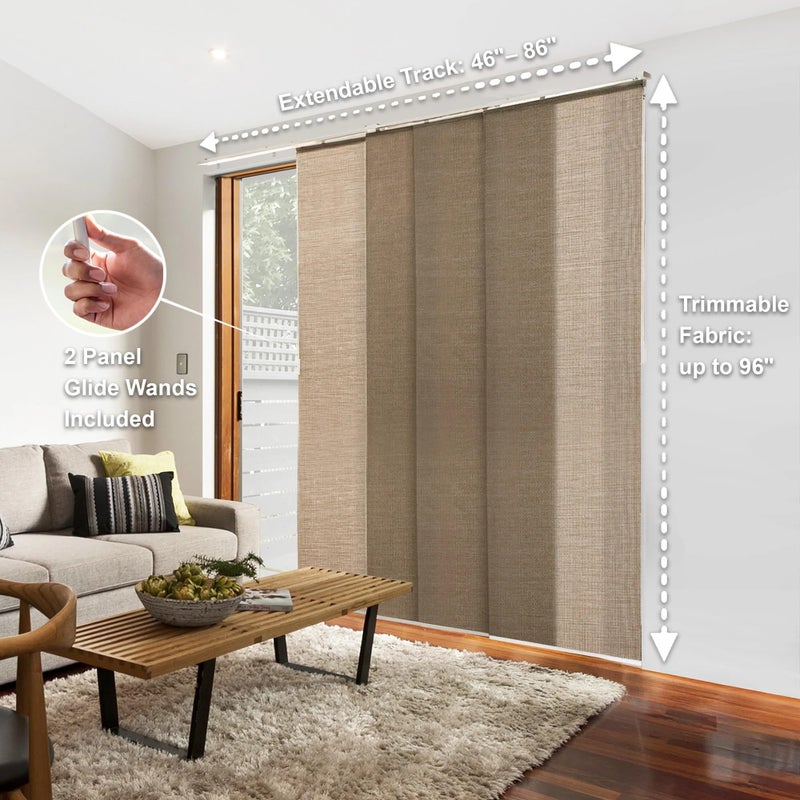 CHICOLOGY Vertical Blinds , Room Divider for Sliding Glass Doors , Temporary Wall , Closet Curtain, Woven Truffle (Natural Woven) W:46-86 x H:Up-to 96 inches - Image 2