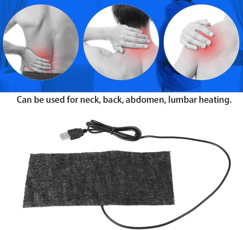 Marhynchus USB Heating Pad 20x10cm Carbon Fiber Heating Mat for Shoulder Neck Back Waist Safe Washable Bendable for Pet Bed Cushion - Image 4