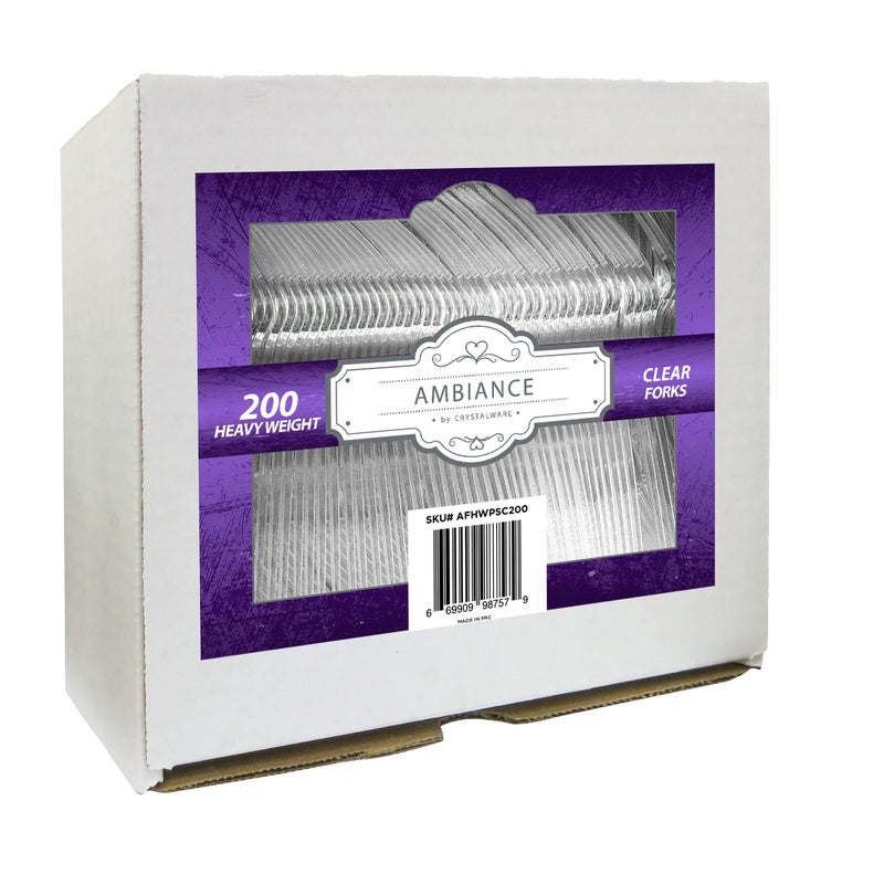Clear Plastic Forks Heavy Weight Disposable 200 Count