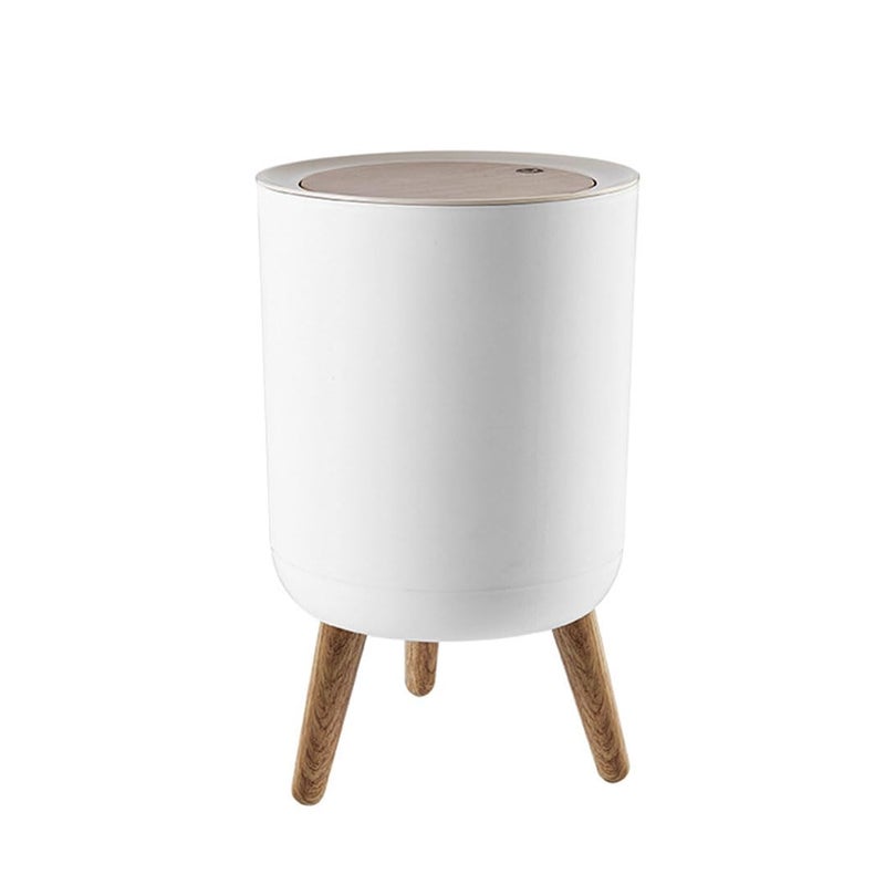 MIBRU 7L Nordic Style Trash Can with Lid and Legs for Kitchen and Bathroom - Image 1