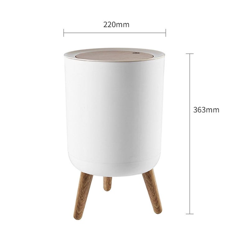 MIBRU 7L Nordic Style Trash Can with Lid and Legs for Kitchen and Bathroom - Image 3