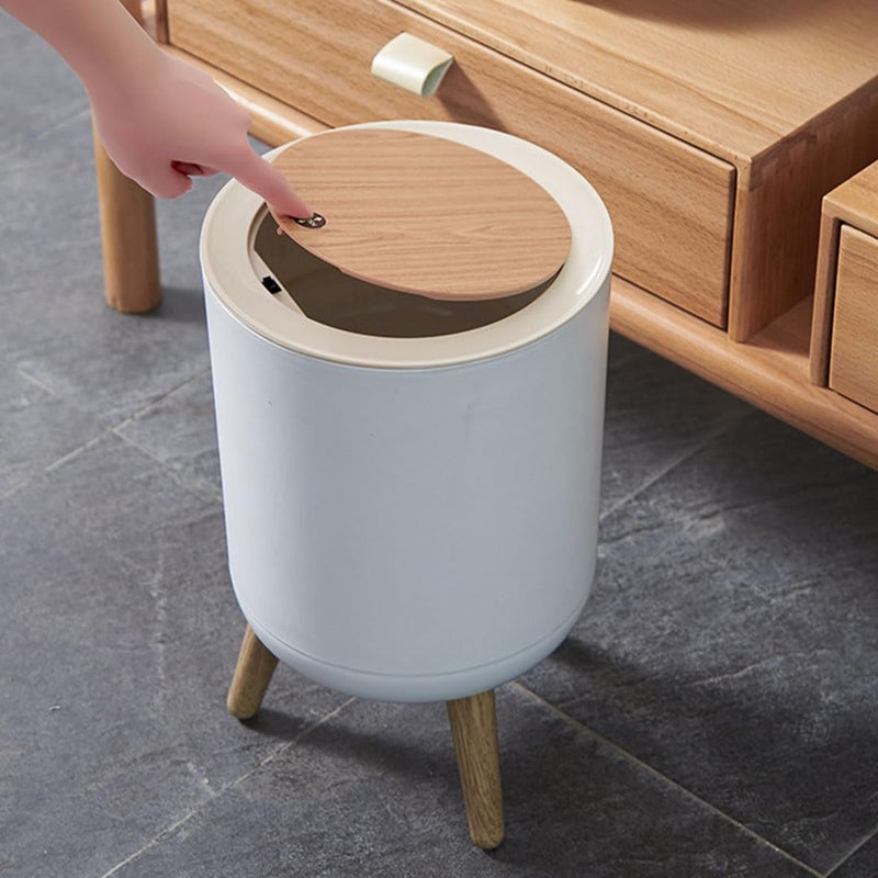 MIBRU 7L Nordic Style Trash Can with Lid and Legs for Kitchen and Bathroom - Image 5