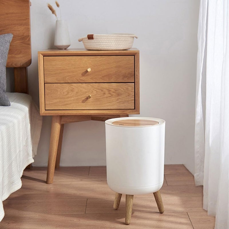 MIBRU 7L Nordic Style Trash Can with Lid and Legs for Kitchen and Bathroom - Image 4