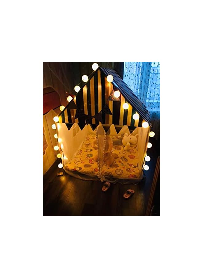 The Bros Cotton Balls 40 LED Colored 6M String Lights Garland Fairy Street Lights Christmas Tree Decorations Children Room Home Outdoor Wedding Garden Patio Lights (WARM WHITE) - Image 4
