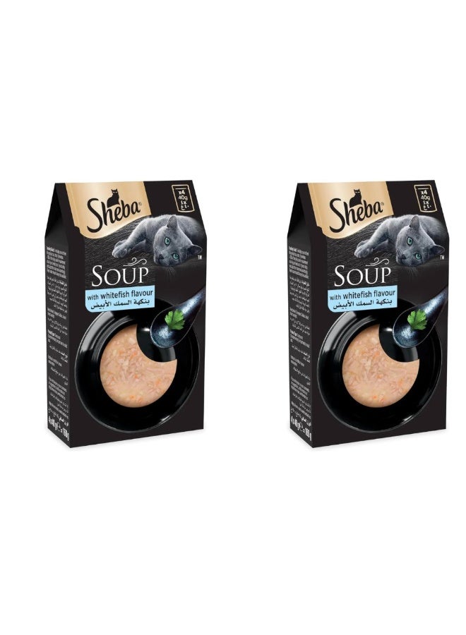 Sheba Soup with Whitefish Wet Cat Food - 4X40G Pack Of 2 - Image 1