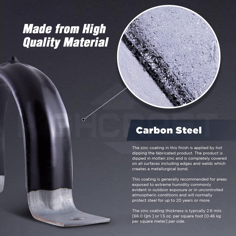 Highcraft Qqt-Q4-10 Two-Hole Pipe Strap U Bracket 4 Inch Plastic Coated Galvanized Steel-10 Pack - Image 5