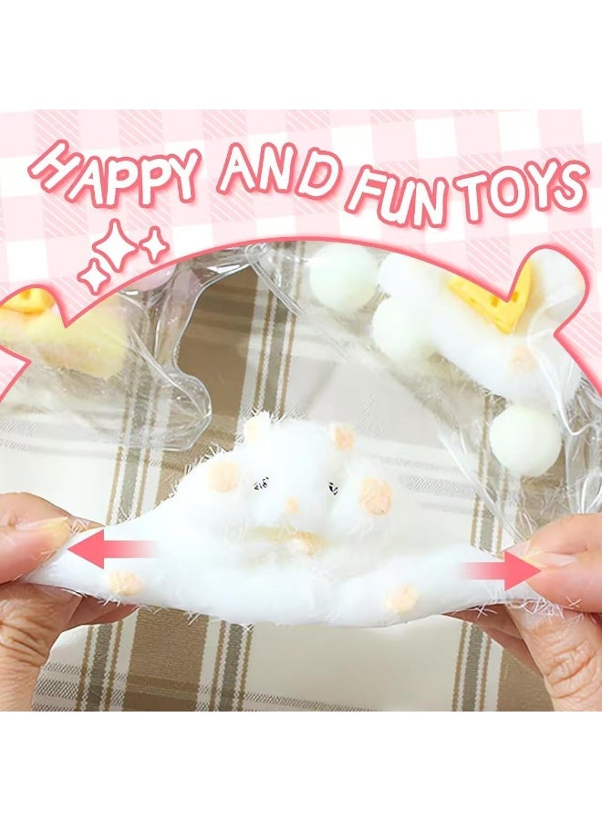 general 2pcs Squishy Hamster Squeeze Toys, Kawaii Squishies PVC Toys, Stress Relieving Fur Ball OPP Packaging Gifts for Kids Teenage Fidget Toys (2pcs Hamster) - Image 2