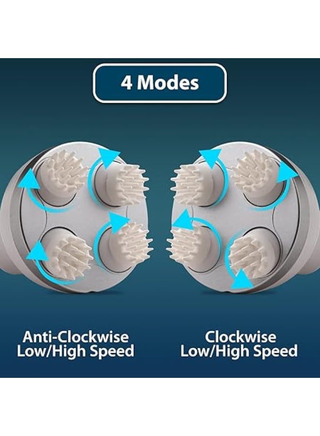 Electric USB Scalp Massager — 76 Massage Nodes, 4 Modes, Portable Stress Relief and Shampoo Scalp Brush for Head Meridian Stimulation - Image 5