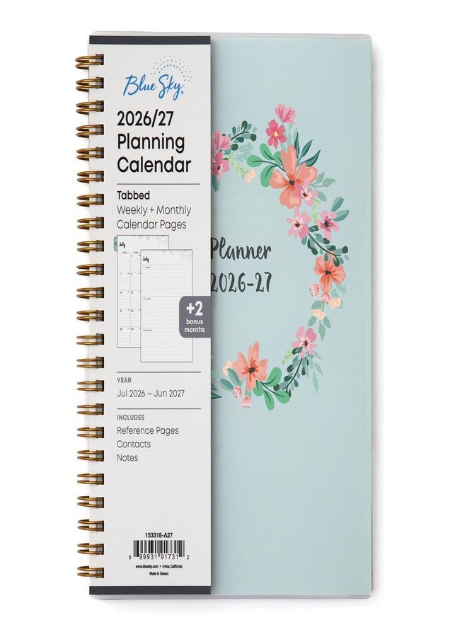 Blue Sky 2026-2027 Weekly and Monthly Academic Year Planner Calendar, July 2026 - June 2027, 5" x 8", Flexible Cover, Wirebound, Laminated Tabs, Laurel - Image 1