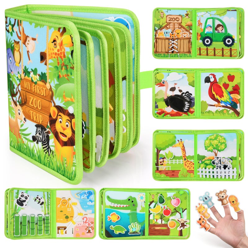 ASTEN Busy Book for Toddlers 13 Busy Board for 1 Year Old Montessori Toys Quiet Books Toddler Activity Board Educational Sensory Toys Birthday Gift for Girls Boys Travel Toy for Toddlers 24 Plane Car - Image 2
