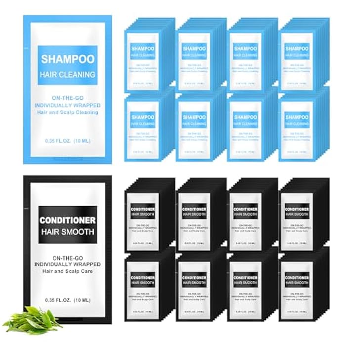 FAOEHN Travel Size Shampoo and Conditioner Set Packets Bulk Pack of 30,Individually Wrapped 0.35 fl oz (10 ml) Disposable Small Mini Hotel Size Toiletries Supplies for Guests,Homeless,Church,Resorts - Image 1