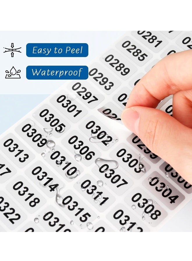 0001-2000 Consecutive Number Stickers Self Adhesive Waterproof Vinyl Inventory Classification Labels - Image 3