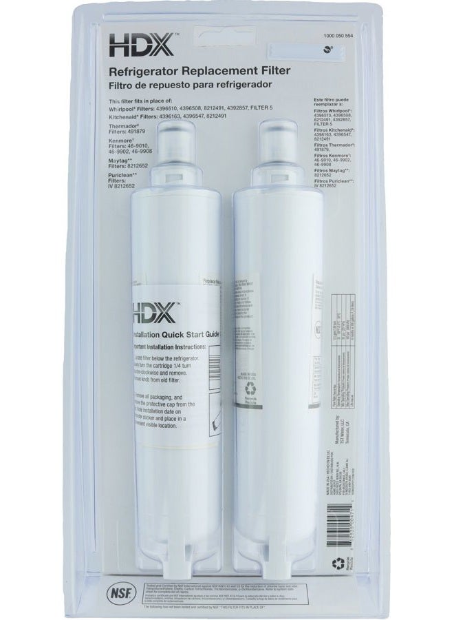 HDX Fmw-2 Replacement Water Filter/Purifier For Whirlpool Refrigerators (2 Pack) - Image 2