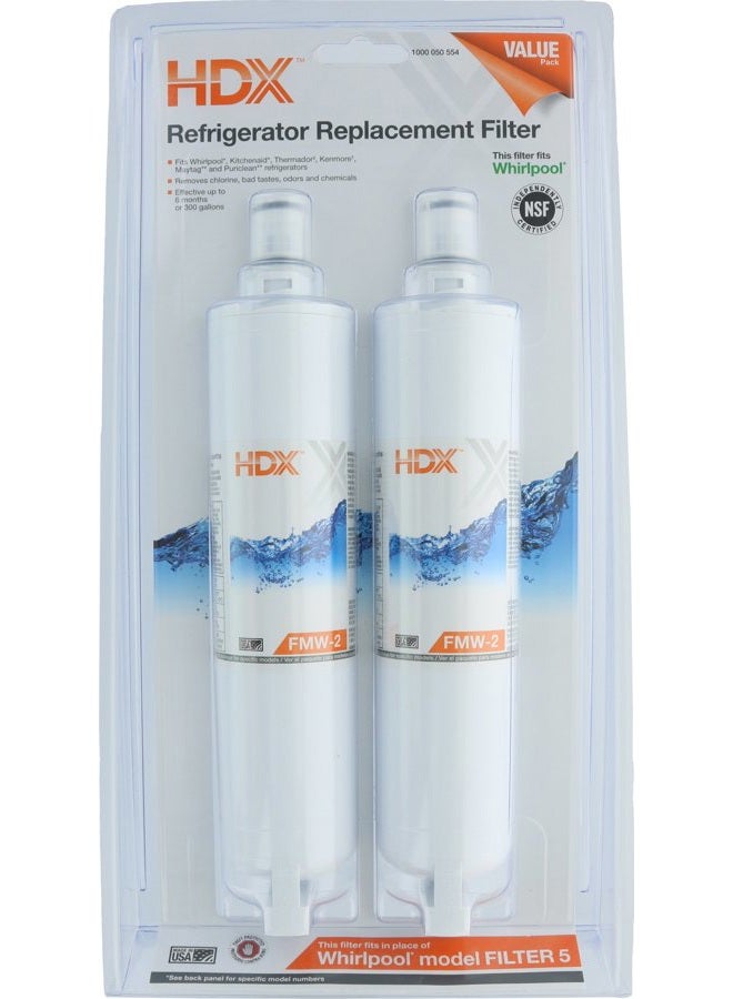 HDX Fmw-2 Replacement Water Filter/Purifier For Whirlpool Refrigerators (2 Pack) - Image 1