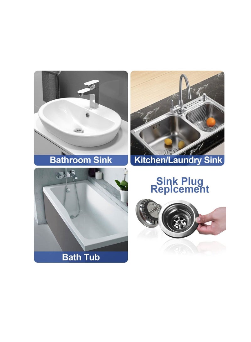 Captaintech Kitchen Sink Collection Stainless Steel Strainer, Kitchen Sink Basket Waste Plug Sink Accessories Sink Drain Strainer Assembly 114mm - Image 2