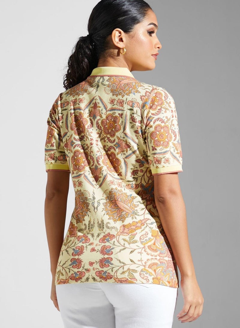 Label RITU KUMAR Printed Polo T-Shirt  - Image 2