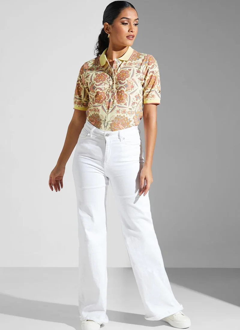 Label RITU KUMAR Printed Polo T-Shirt