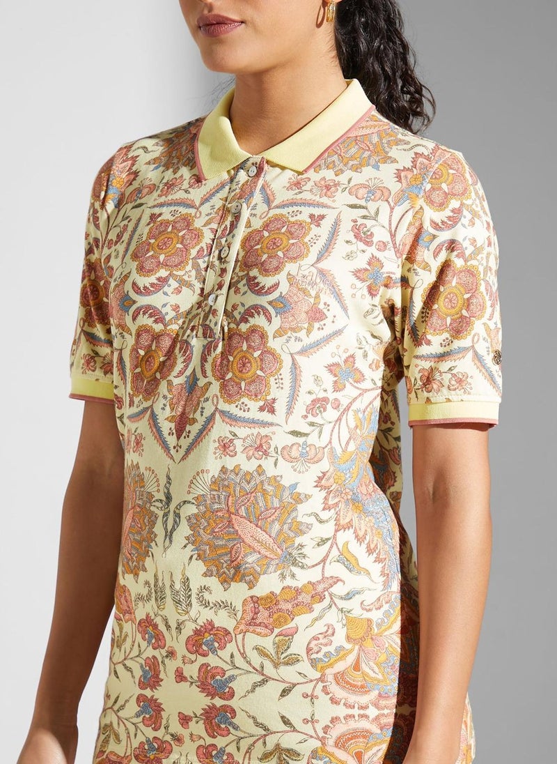 Label RITU KUMAR Printed Polo T-Shirt  - Image 3