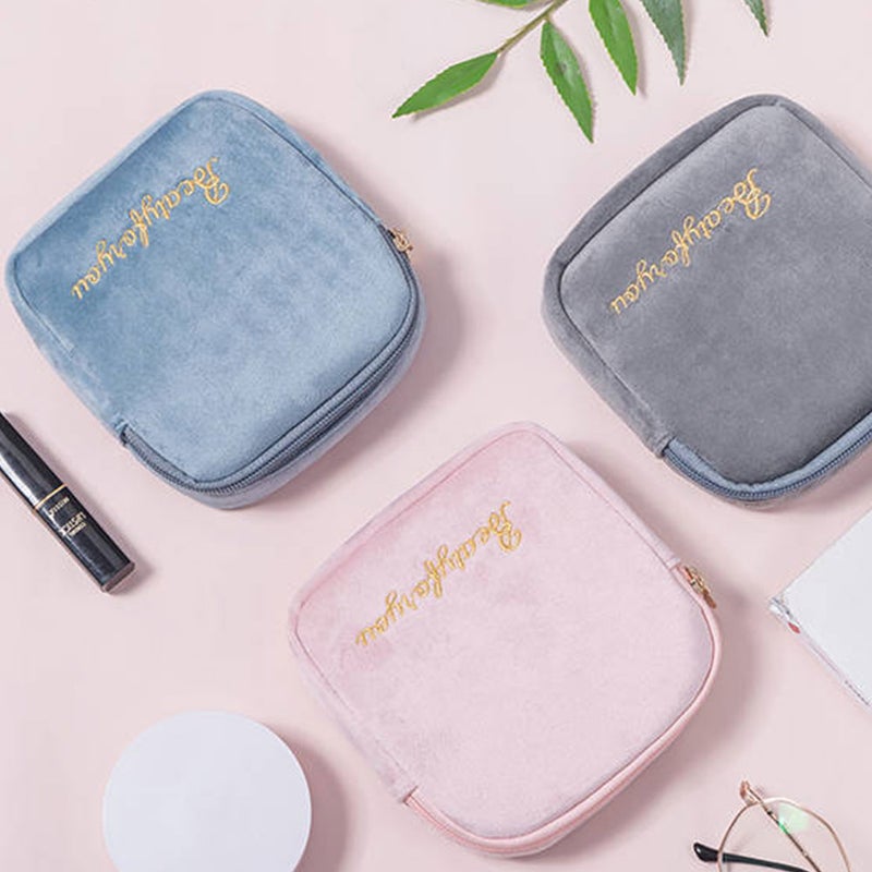 2 pcs Portable Towel Storage Bag Storage Pouch Zippered Type Wallet Large Capacity Purse for Outdoor Travel Office（ - ） - Image 3