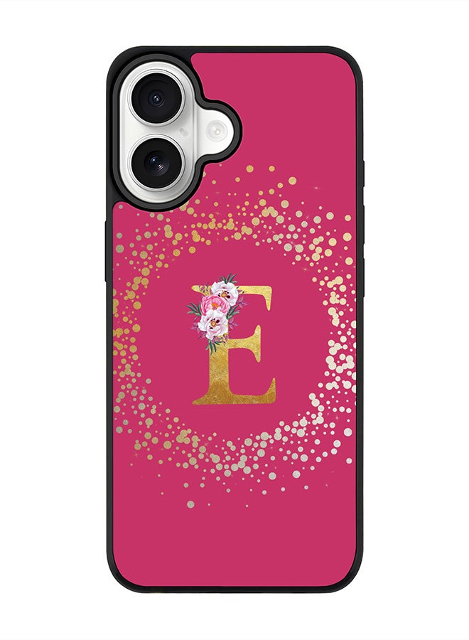 Stylizedd iPhone 17 Case, [Compatible with MagSafe] Slim Magnetic cover Phone Case iPhone 17 -Custom Monogram Floral - E ( Deep Pink ) - Image 1