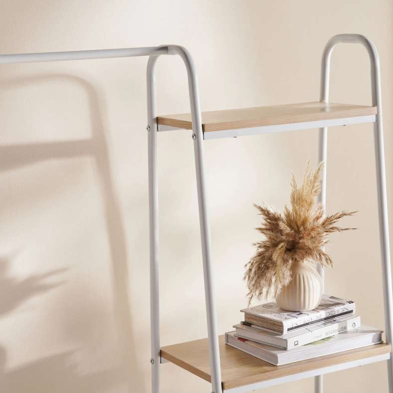 Pan Home Jimson 4-tier Shelf With Rack 126x40x180cm - White - 262HDL9900055 - Image 3