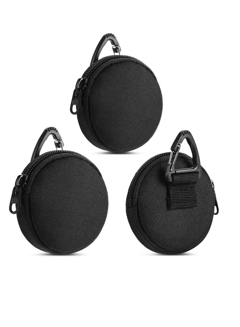 KASTWAVE Outdoor Circle Carrying Key Holder Case Small Zipper Coin Purse Keychain Wallet, Professional EDC Pouch Accessories Case for Military Gear Bags, Little Change Wallet, Wireless Headset Pack, 3PCS - Image 1
