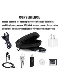 KASTWAVE Outdoor Circle Carrying Key Holder Case Small Zipper Coin Purse Keychain Wallet, Professional EDC Pouch Accessories Case for Military Gear Bags, Little Change Wallet, Wireless Headset Pack, 3PCS  - Image 2