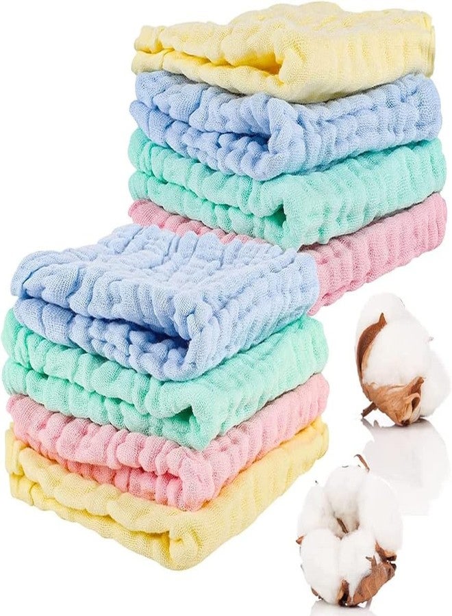 CLUZE Four Layered Muslin Baby Face Towels | Baby Washcloths Soft | Baby Muslin Washcloth | Face Towels for Newborn with Sensitive Skin (25 x 25 cm) (Pack of 6) - Image 1