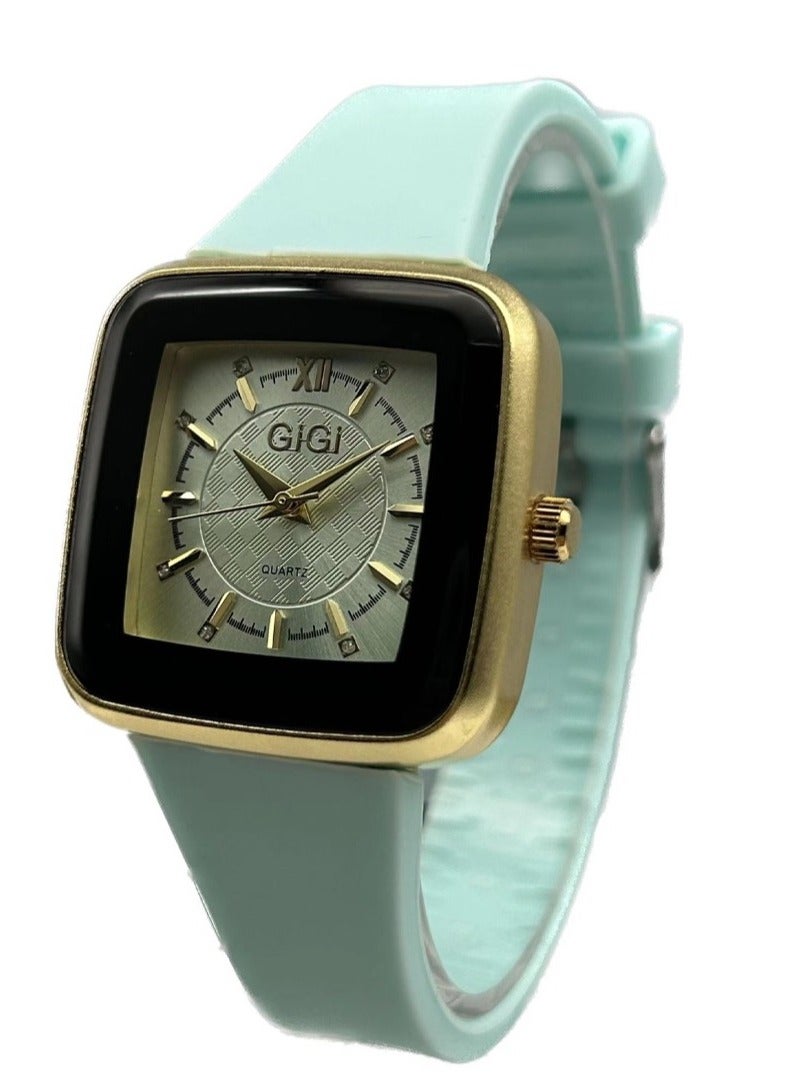 GIGI Analog Watch With Blue Leather Strap - Image 1