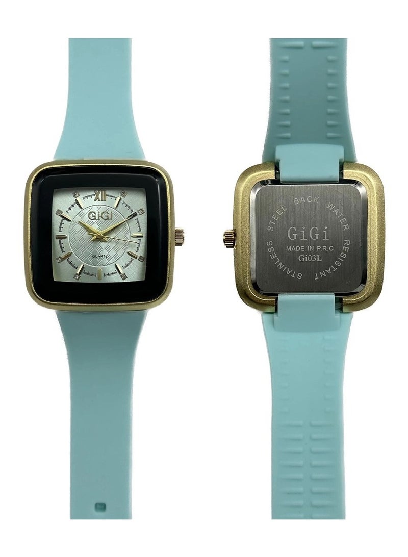 GIGI Analog Watch With Blue Leather Strap - Image 2