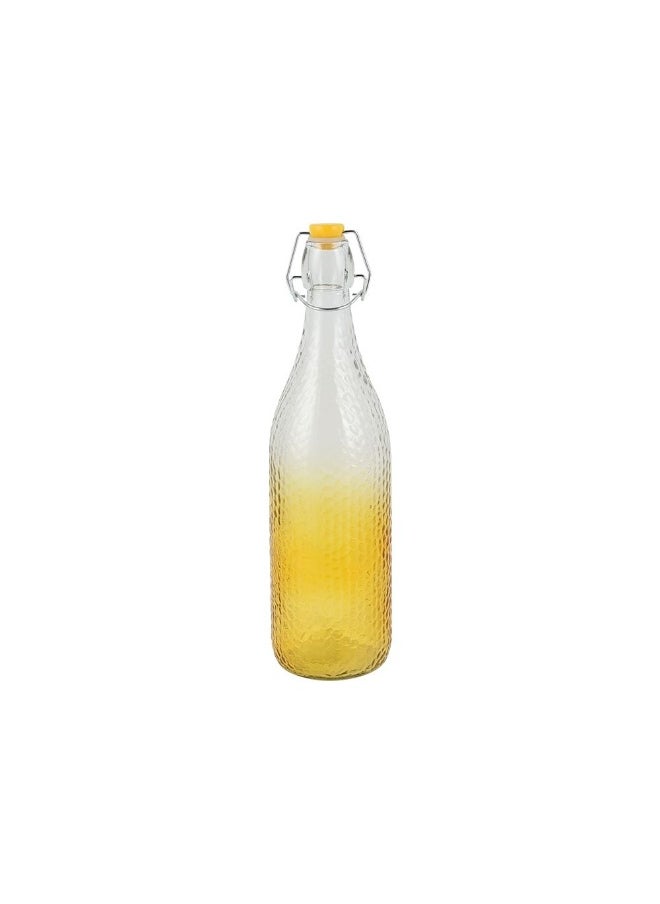 DANUBE HOME Danube Home Danube Essential Colored Glass Bottle Stylish And Durable Glass Bottle For Water Juices Beverages Leak Proof Design Ideal For Home Office Travel Use Yellow 1000Ml  - Image 2