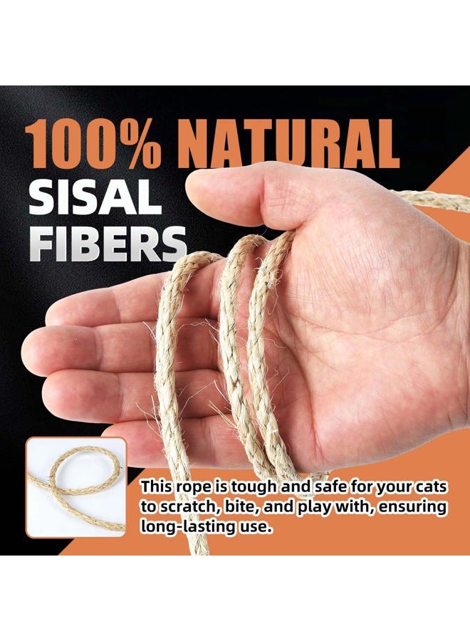 Radix Rope Twisted Sisal Rope - All Natural Chemical Free, Cat Tree Rope Twine for Scratching Post Repair, Replacement, and Crafts Gardening Home Decorating (1/4" x 100ft) - Image 3